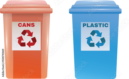 sketch illustration vector design image of trash bin with sorting types as a symbol of nature conservation icon