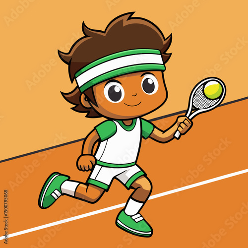 boy playing tennis