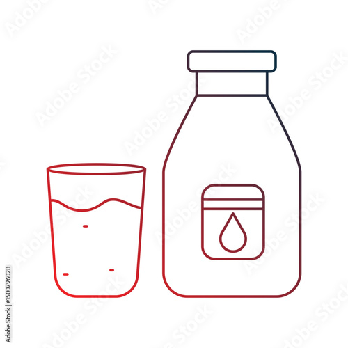 kefir gradient outline icon with white background vector stock illustration