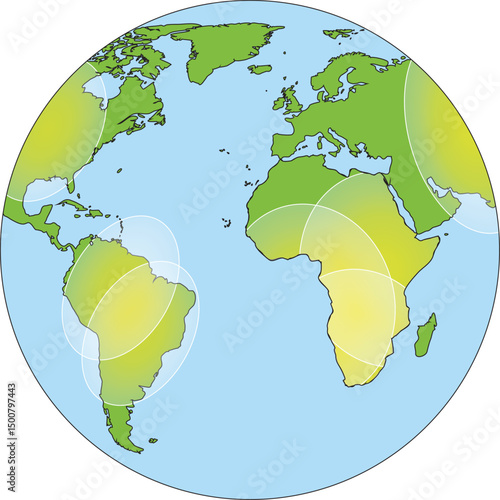sketch illustration vector design globe earth image with continents and islands