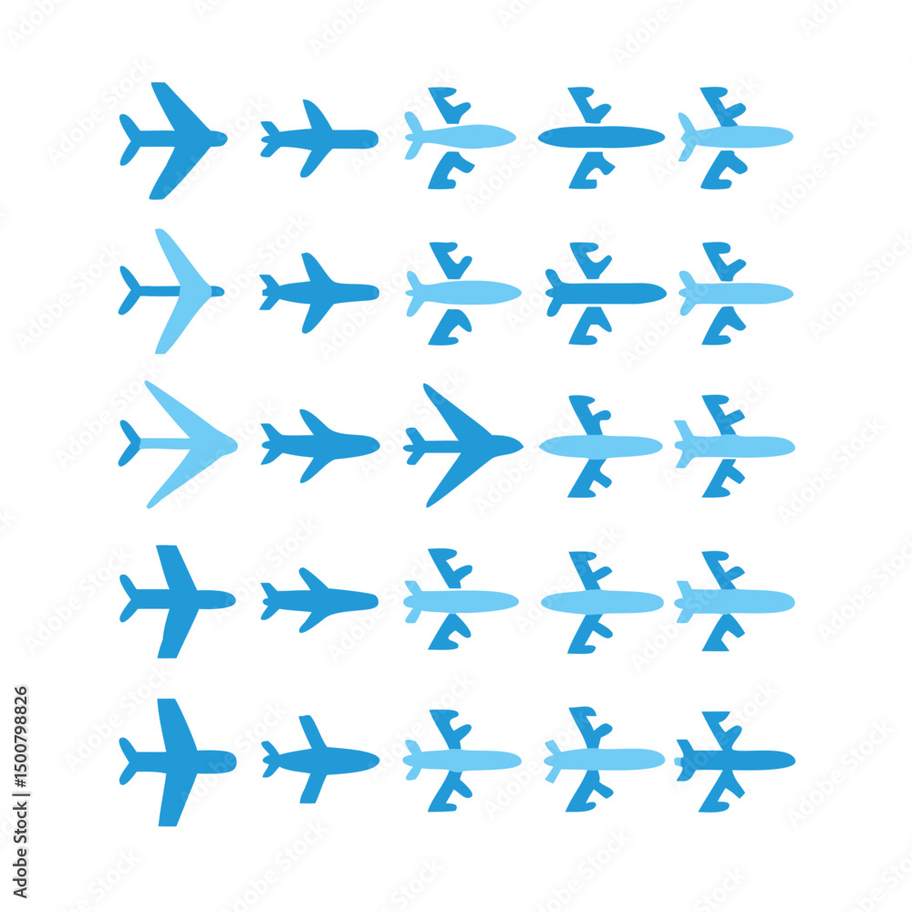 Fototapeta premium Illustration Vector graphic of plane icon. Fit for traffic, public, passenger etc. airplane icon.Illustration Vector graphic of Plane Formation icon template.gmail send icon airplane.icon a5 airplane.