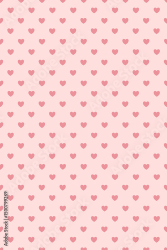 Seamless pattern pink hearts on pink background