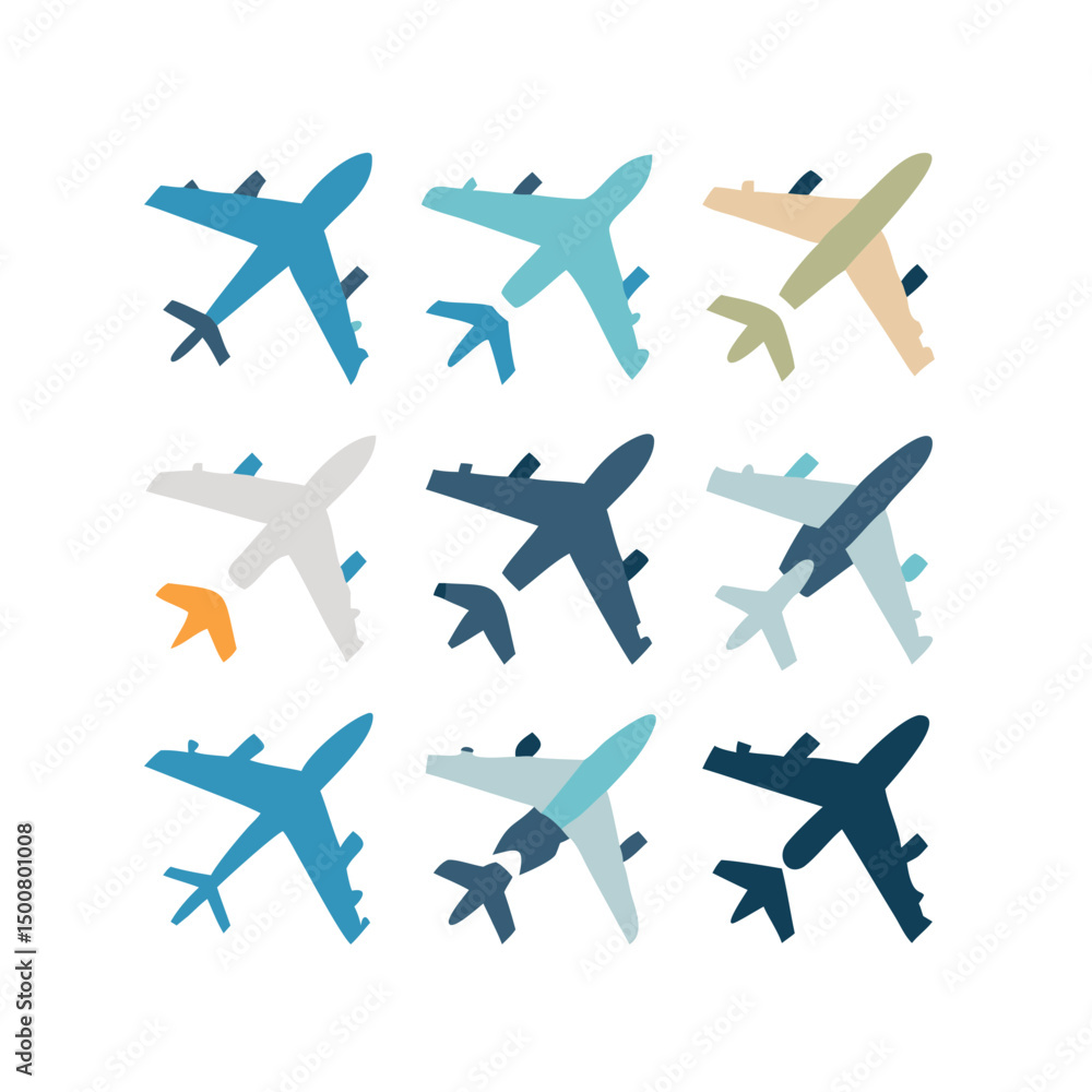 Fototapeta premium Illustration Vector graphic of plane icon. Fit for traffic, public, passenger etc. airplane icon.Illustration Vector graphic of Plane Formation icon template.gmail send icon airplane.icon a5 airplane.