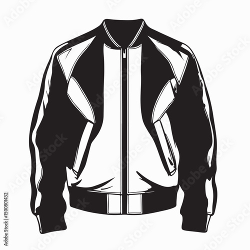 Black and white Sport Jacket Images Vector. illustration of sport jacket image isolated on white background.