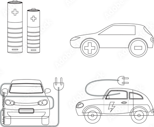 sketch illustration vector design of electric car transportation vehicle to support environmental preservation