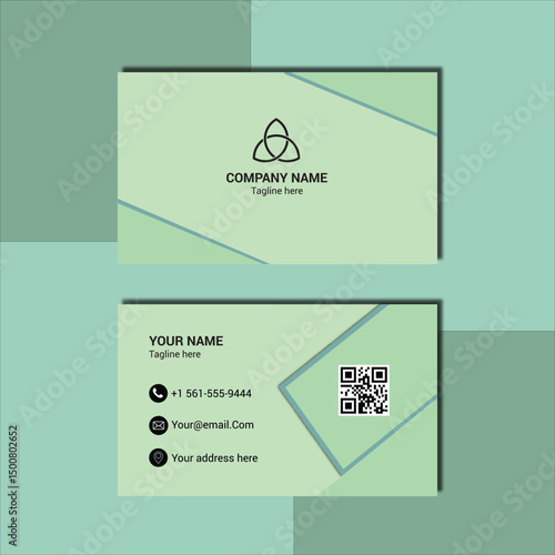 modern minimalist green business card design template