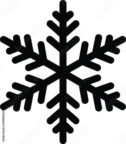 Winter holiday snowflake design element on white