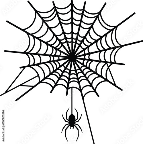spiderweb, spider, arachnid, intricate design, abstract, black and white, silhouette, halloween, creepy crawly, Halloween decor, cobweb
