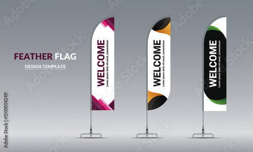 Corporate Business wave feather flag design