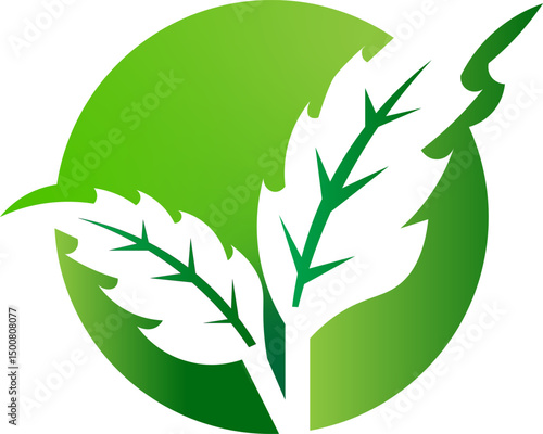 Green leaf icons. Leaves of trees and plants. Leaves icon.Elements design for natural, eco, bio, vegan labels. Vector illustration.