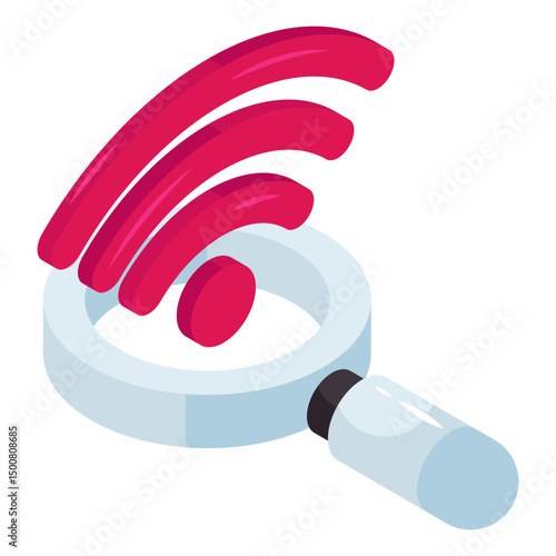 Editable design icon of search wifi 