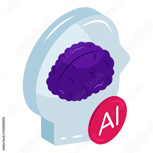 Modern design icon of ai brain