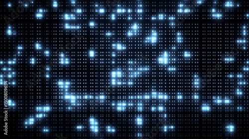 Wallpaper Mural Abstract futuristic background featuring a shimmering grid of glowing blue lights representing digital information and network connections Torontodigital.ca