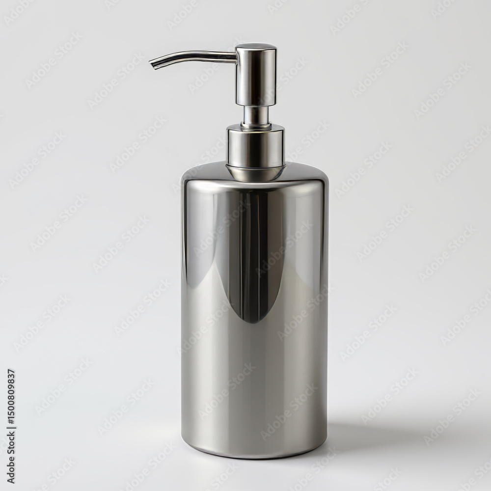 Obraz premium Sleek stainless steel dispenser with modern design, perfect for any bathroom or kitchen