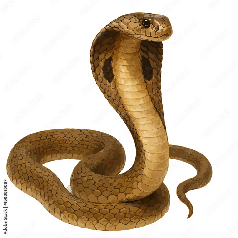 Fototapeta premium Realistic 4K Cobra Illustration