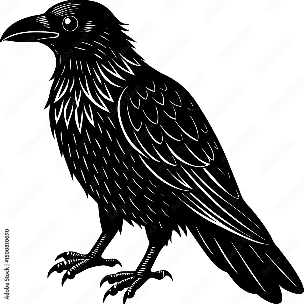 Fototapeta premium crow on a white background