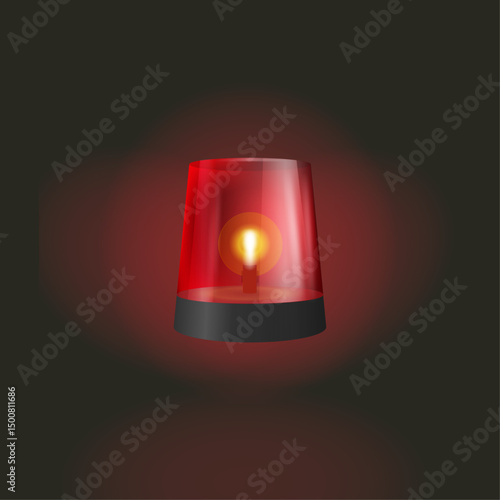 Ambulance light icon logo flat vector design