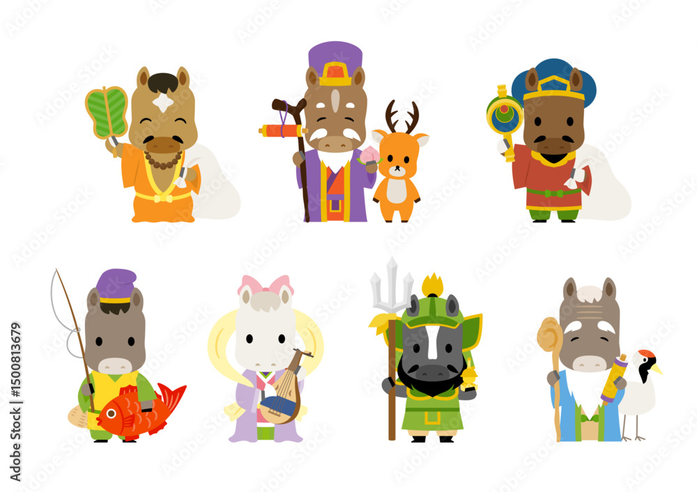 Fototapeta premium 午年の七福神