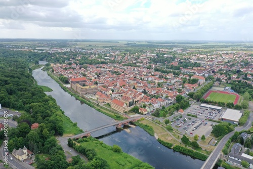 Grimma, Germany – Aerial View of the Historic Town on the Mulde River