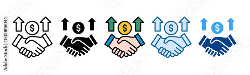 Sponsorship Icon Set Multiple Style Collection