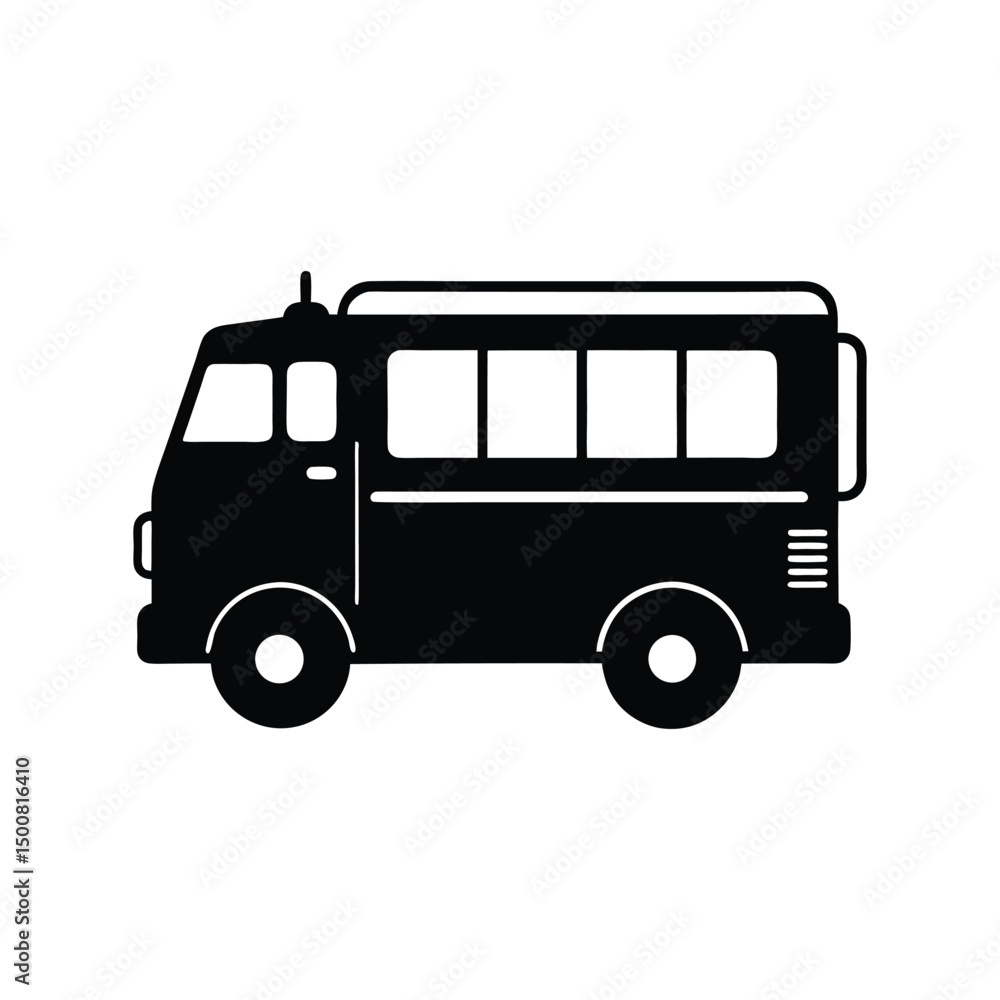 Fire truck silhouette black vector illustration. Emergency rescue vehicle shape design element, isolated transport graphic Fire truck silhouette black vector illustration. Emergency rescue vehicle shape design element, isolated transport graphic