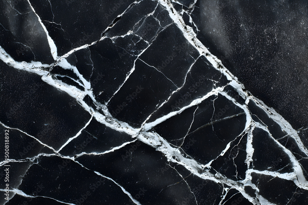 Black obsidian marble texture with thin white lightning-like cracks, matte and polished mix finish, close-up detail, ultra HD scan look Black obsidian marble texture with thin white lightning-like cracks, matte and polished mix finish, close-up detail, ultra HD scan look