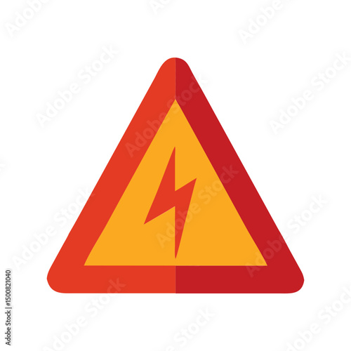 Voltage Warning Sign icon vector. Electrical hazard caution symbol for safety alerts, high voltage danger illustration