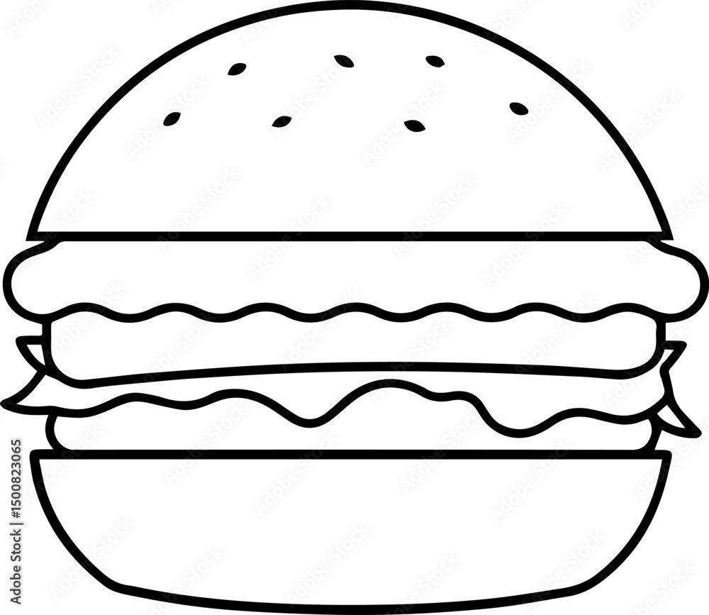 burger icon vector illustration line art burger icon vector illustration line art