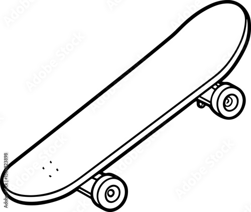 skateboard line art vector illustration