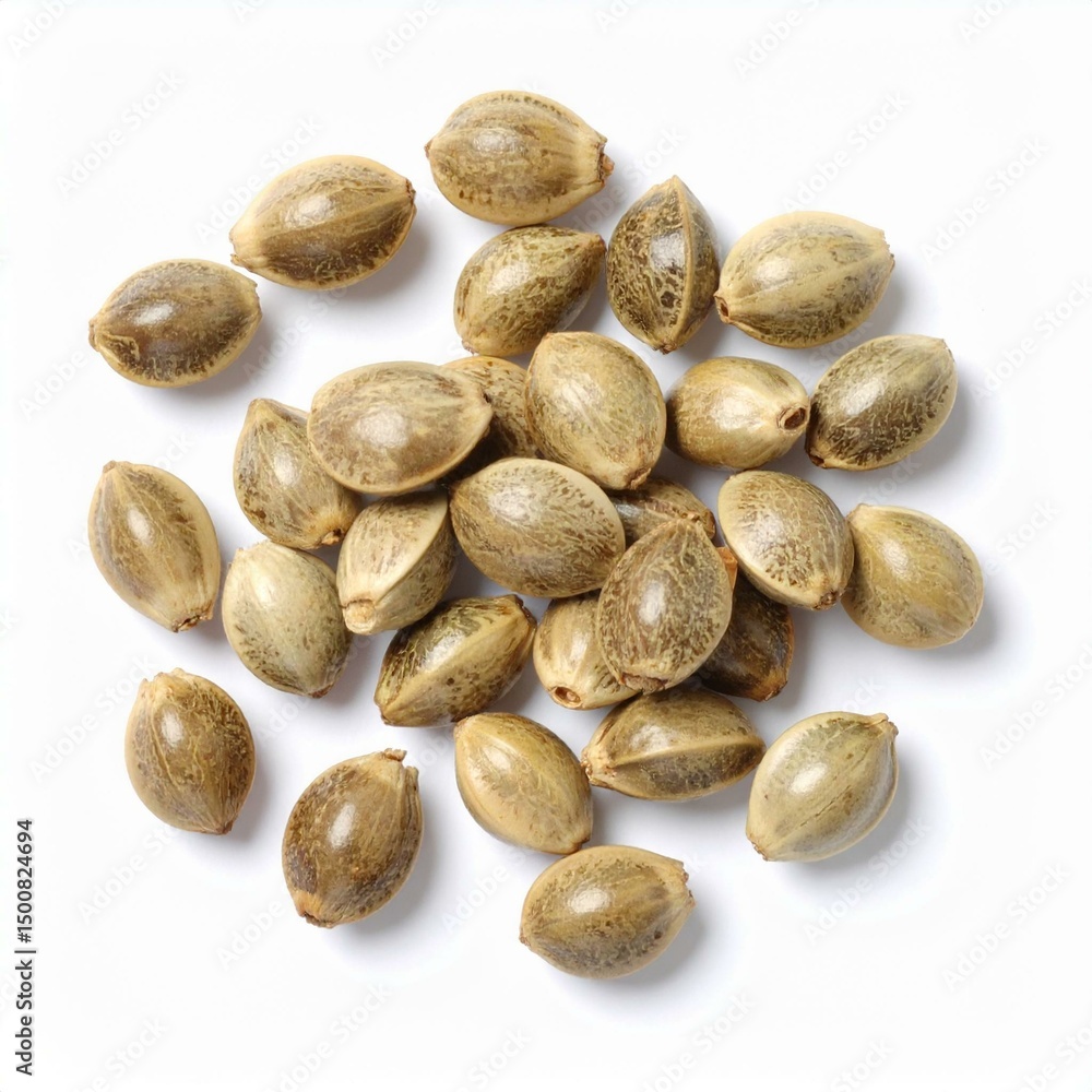 Obraz premium Hemp Seed Illustration for Medicinal Use, Hemp Seed Botanical Art, and Hemp Seed Herbal Design