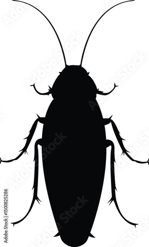 Prohibition sign on a cockroach - Vector