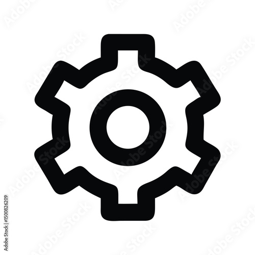 Settings gear icon vector. Configuration symbol, control panel design for apps, dashboards, or system preferences