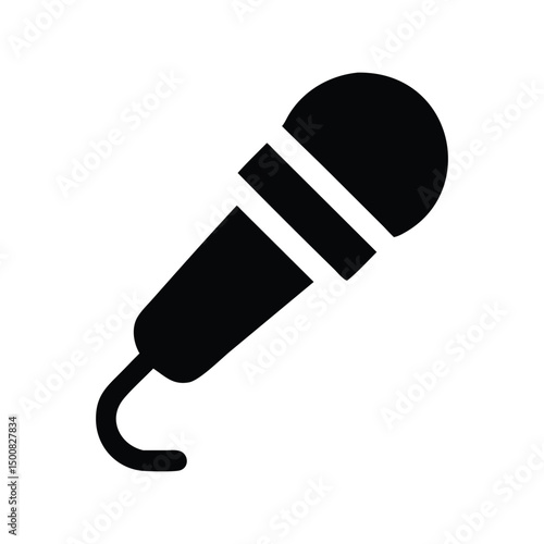 Microphone icon vector. Voice recording symbol, audio input for podcasts, streaming apps, or communication interfaces

