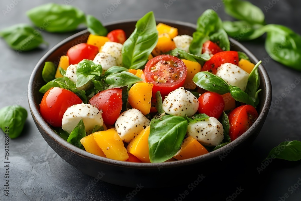 Vibrant Caprese Salad with Fresh Tomatoes, Mozzarella, and Basil for Healthy Summer Meal Vibrant Caprese Salad with Fresh Tomatoes, Mozzarella, and Basil for Healthy Summer Meal