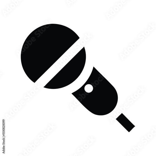 Microphone icon vector. Voice recording symbol, audio input for podcasts, streaming apps, or communication interfaces


