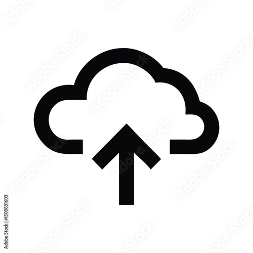 Cloud icon vector. Digital storage symbol, online data backup illustration for websites, apps, or cloud computing interfaces

