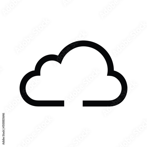 Cloud icon vector. Digital storage symbol, online data backup illustration for websites, apps, or cloud computing interfaces

