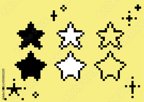 モノクロ星のドット絵アイコンセット