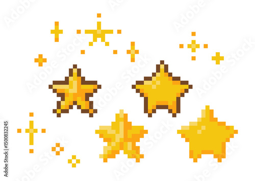 きらきら星のドット絵セット陰影有り