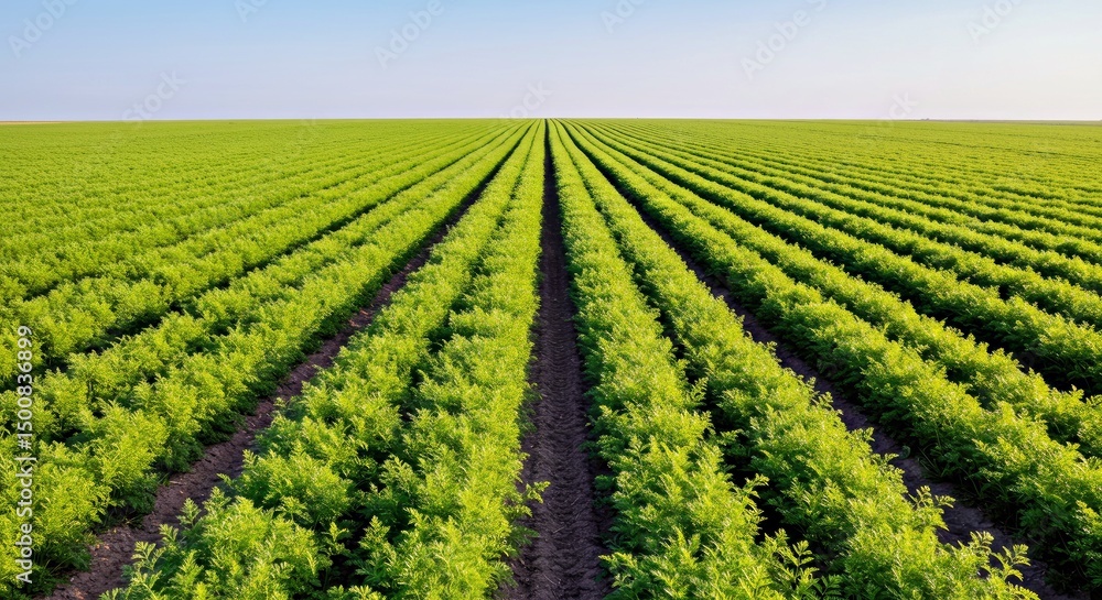 High Quality Panoramic Image of Vast Carrot Field Root Vegetable High Quality Panoramic Image of Vast Carrot Field Root Vegetable