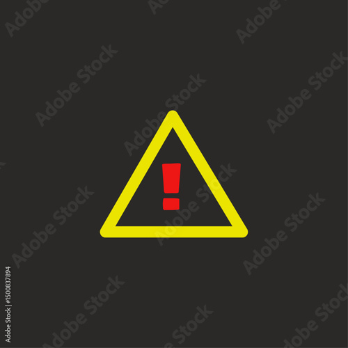 Warning sign icon logo flat vector design