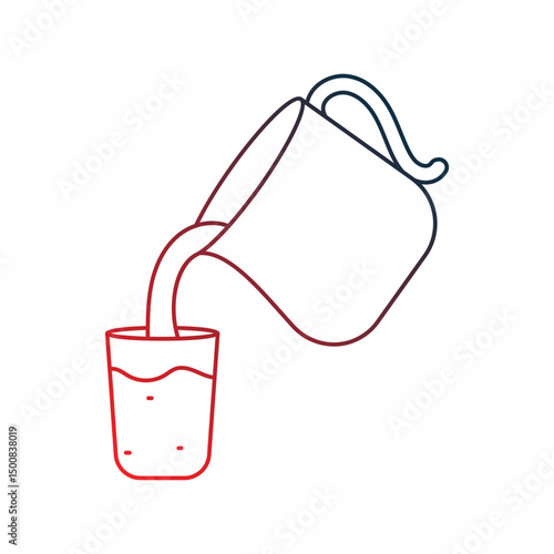 milk jar gradient outline icon with white background vector stock illustration