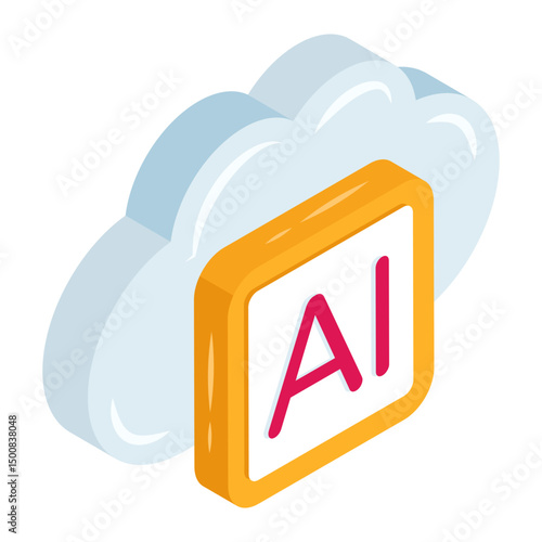 Premier download icon of cloud ai
