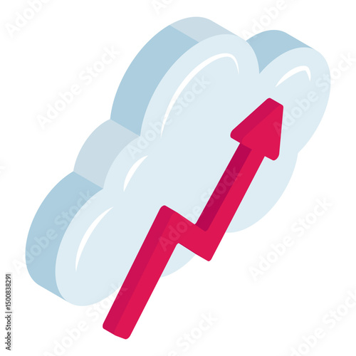 Modern design icon of cloud growth 
