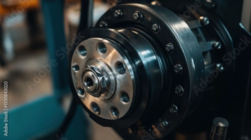 Wallpaper Mural Electric motor end bell and bearing housing with bolts in detailed close-up Torontodigital.ca