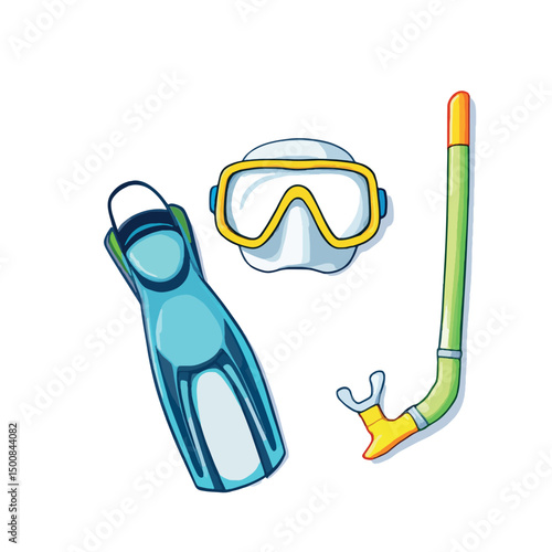 Vsai diving gear set with snorkel, mask, and flippers for underwater exploration