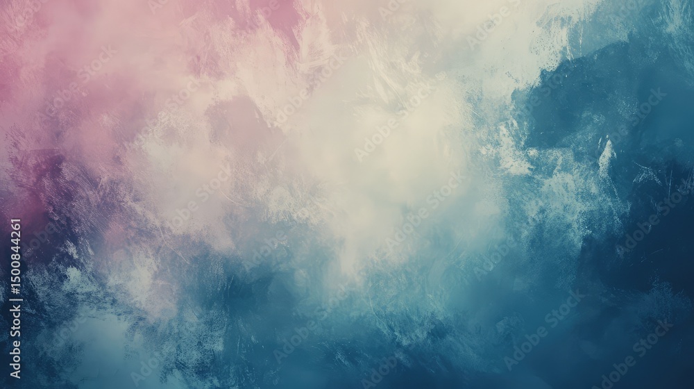 Obraz premium Softly blurred abstract design with fluid geometric shapes layered on a smooth gradient of pastel colors and soft tones