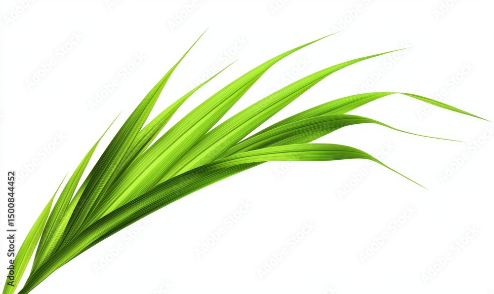 Fototapeta premium Lush green grass blades, nature background, isolated, design element