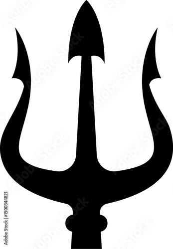 Illustration of trident. Neptune trident. Design element for logo, label, sign, emblem, poster. Vector illustration