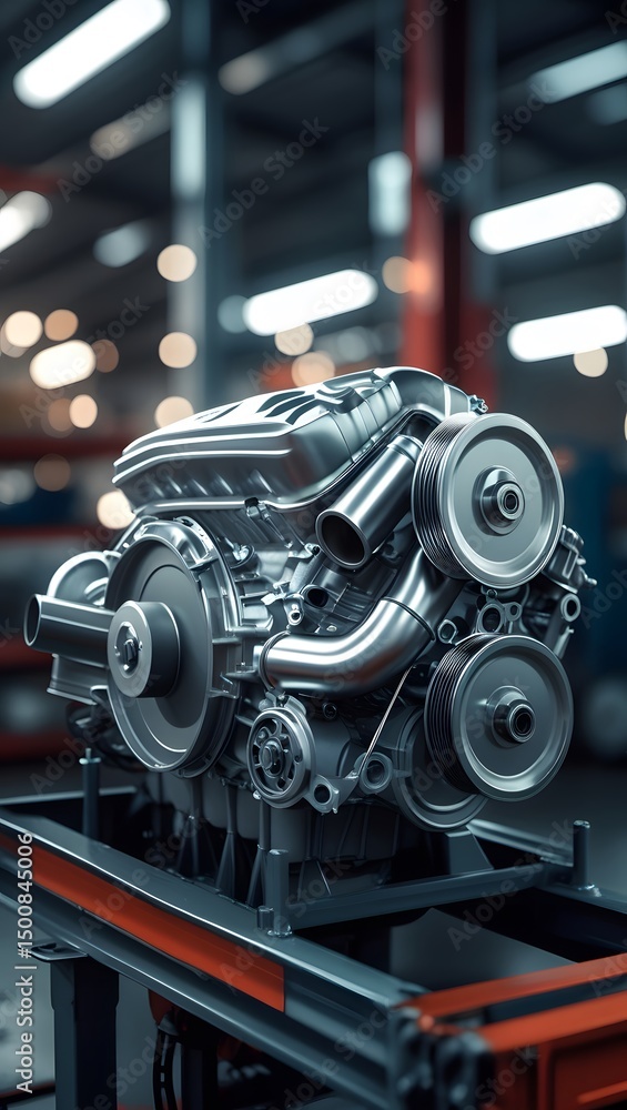 Fototapeta premium modern car engine close up